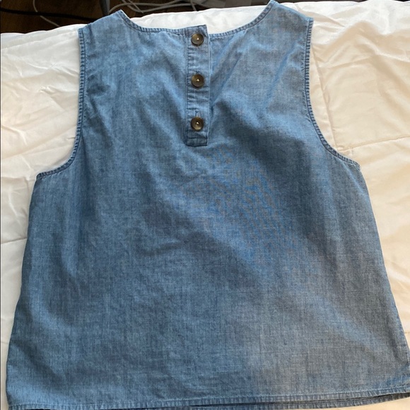 J Crew Blue Chambray Sleeveless Top - Picture 2 of 6